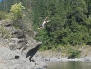 Jumping off the rocks