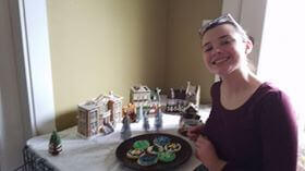 Emily with snowmen sugar cookies