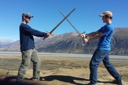 Sword fighting at Edoras