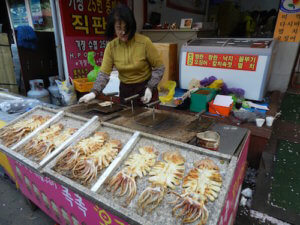 Korean squid street food